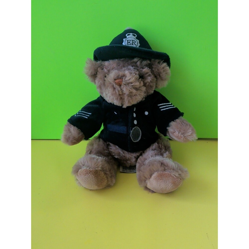 Harrods Teddy Bear Policeman Knightsbridge London Stuffed Brown Plush 8" Bobby